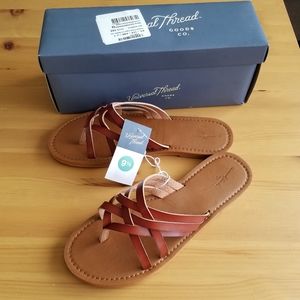 Universal Thread Cognac Brown Flat Sandals